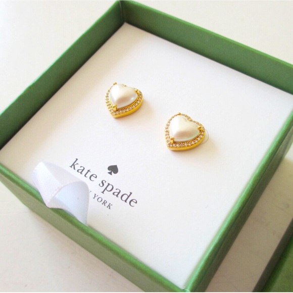 kate spade Jewelry - New in Gift Box Kate Spade My Love Pavé Heart Studs Earrings